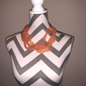 Triple layer chunky peach necklace